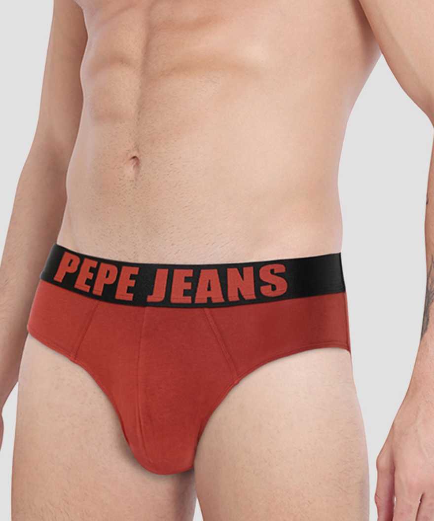 Pepe Jeans London Men Solid Red Brife Pack Of 1